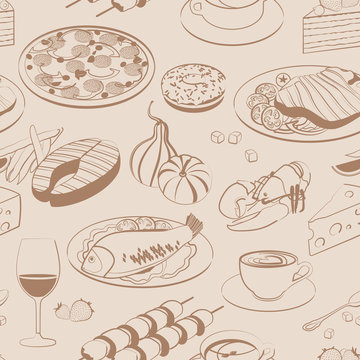 Seamless pattern of food