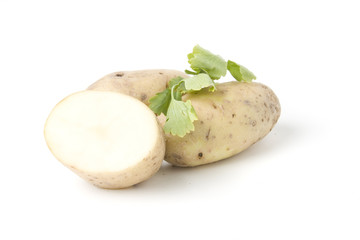 Potato tubers with herbs