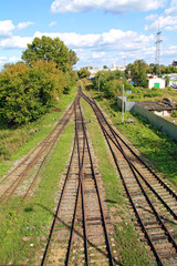 Fototapeta na wymiar railway near rural railway station