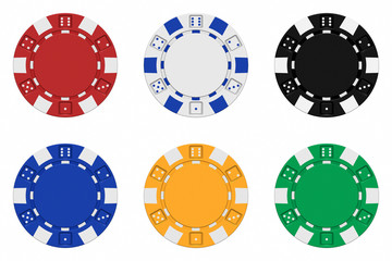 Sets of 3d rendered colored casino chips - 3D rendering