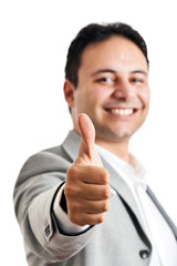 Businessman thumbs up