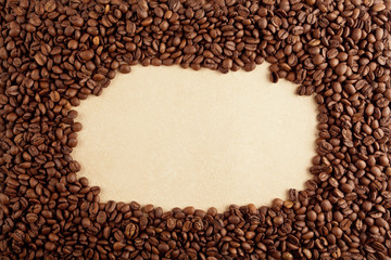 Coffee frame on paper