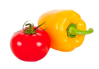 tomato with the yellow sweet pepper