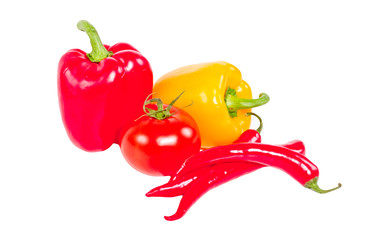 tomato, pepper and chili