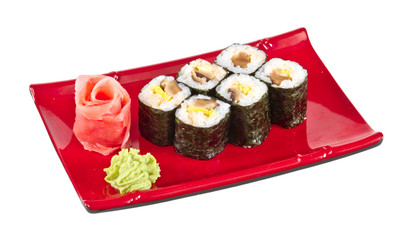 Sushi rolls made of mushroom