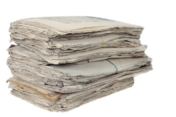 stack of paper isolated