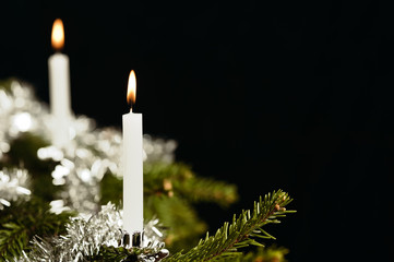 Candle on Christmas tree
