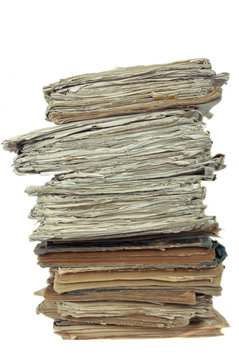 stack of paper isolated