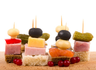 Set of tasty canape