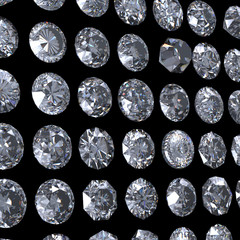 Collection of  diamond.  Gemstone