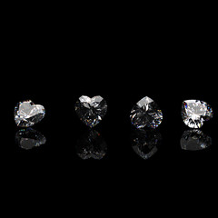 Collection of  diamond.  Gemstone