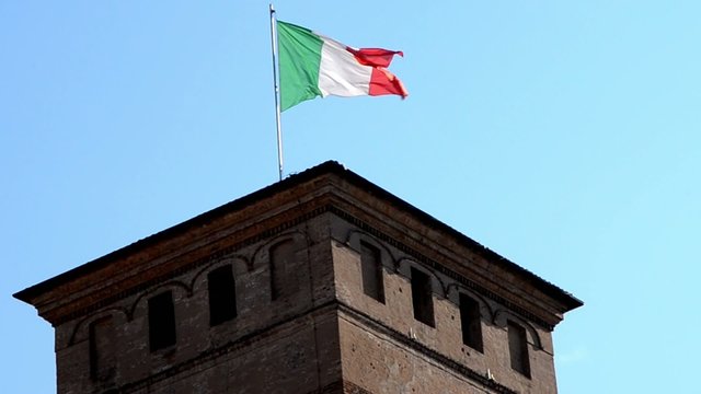Italian flag in the wind