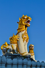 Fototapeta premium lion statue of thailand