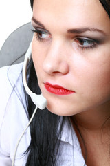 young brunette girl with headphones