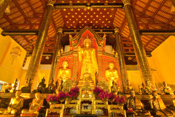 Fototapeta na wymiar Arrangement of Buddha image,Wat J-D-Luang,Chiang Mai