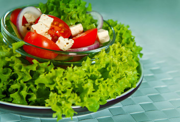 salad with vegetables and greens