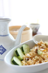 chinese cuisine, roasted pork fried rice