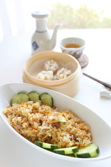 chinese cuisine, roasted pork fried rice