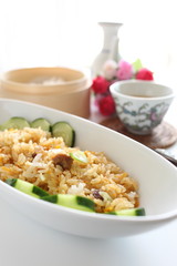chinese cuisine, roasted pork fried rice