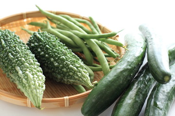 Summer vegetable, bitter melon and cucumber