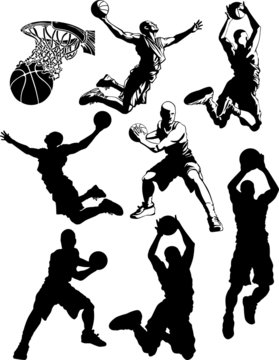 Basketball Silhouettes of Men ....