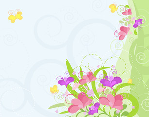 открытка с декоративными цветами © Tatiana Art