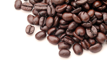 coffee beans on white