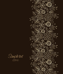 Beautiful floral illustration on brown background