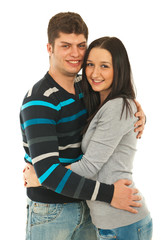 Cheerful couple in embrace