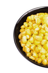 Sweet corn in a black bowl