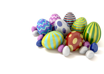 Fototapeta na wymiar Easter Eggs Congregation