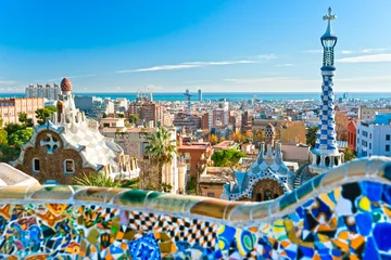 Printed roller blinds Central-Europe Park Guell in Barcelona, Spain.