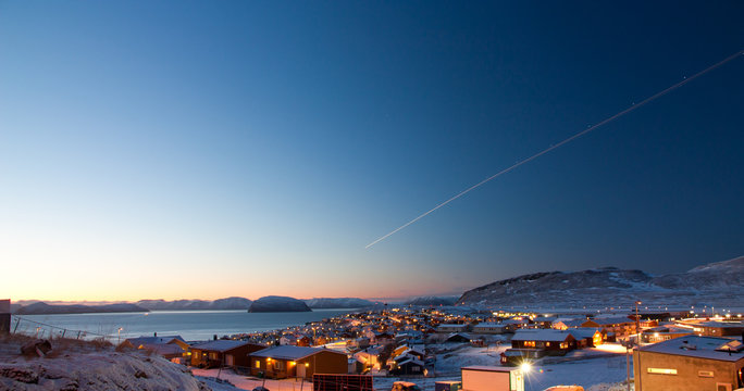 Hammerfest by daytime during winter