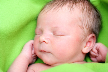 Sleeping Newborn Baby Boy