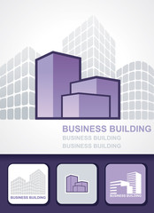 Building background, icon and business cards
