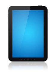 Tablet Computer With Blue Screen Isolated