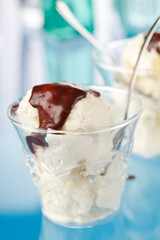 vanilla ice cream with chocolate
