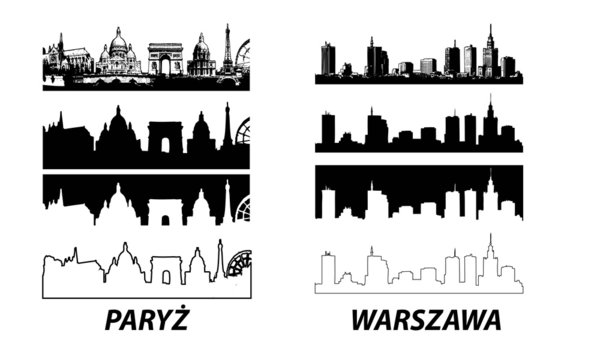 Vector of European cities Warsaw Paris