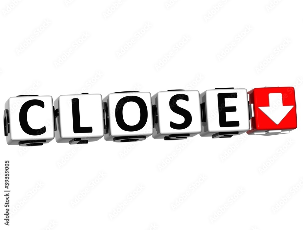 Poster 3d close navigation button cube text