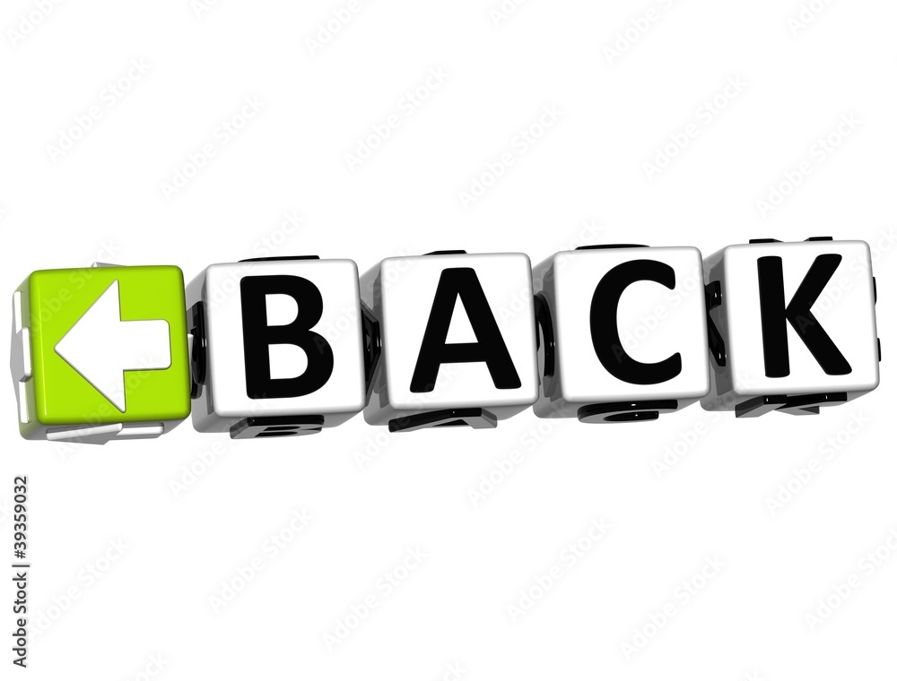 Poster 3d back navigation button cube text