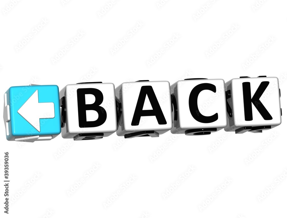Poster 3d back navigation button cube text