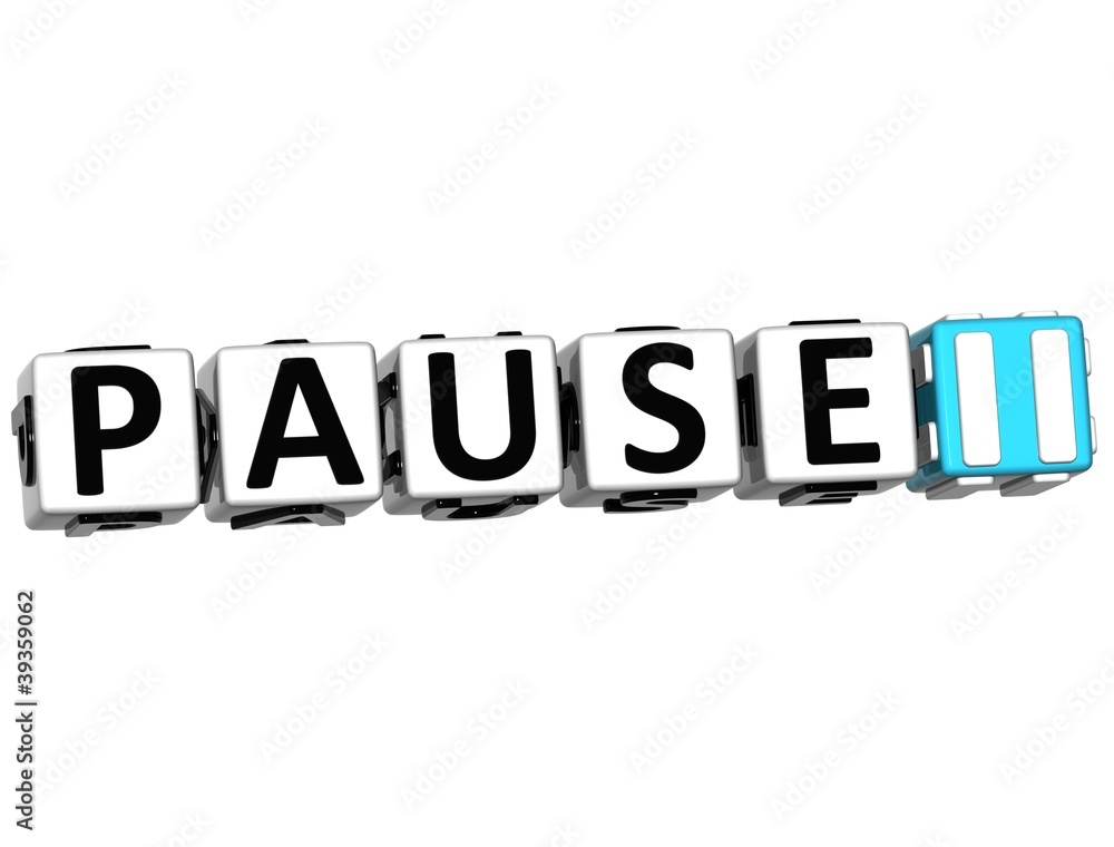 Poster 3d pause navigation button cube text