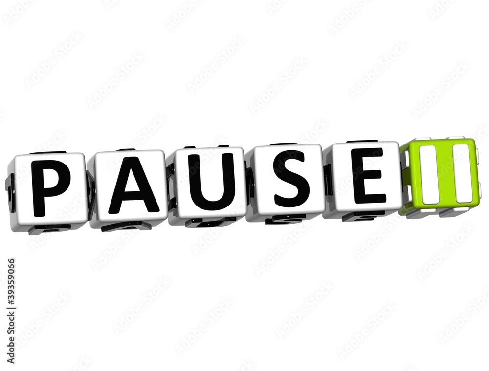 Poster 3d pause navigation button cube text