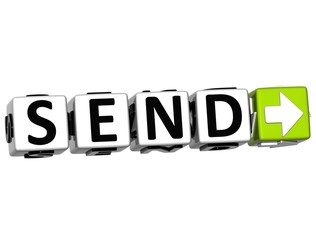 3D Send Navigation Button cube text