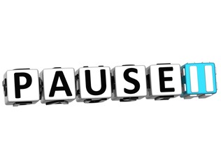 3D Pause Navigation Button cube text