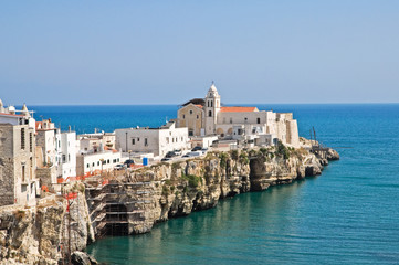 Panoramic view of Vieste. Puglia. Italy.