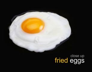 fried eggs on black