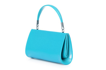 Elegant woman bag on white
