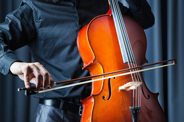 Fototapeta premium Man playing the cello