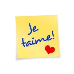 Notitzzettel gelb Je taime!